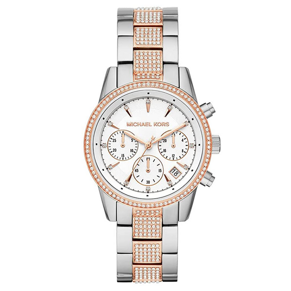 Michael Kors Ritz Watch Ladies Two Tone Chronograph MK6651