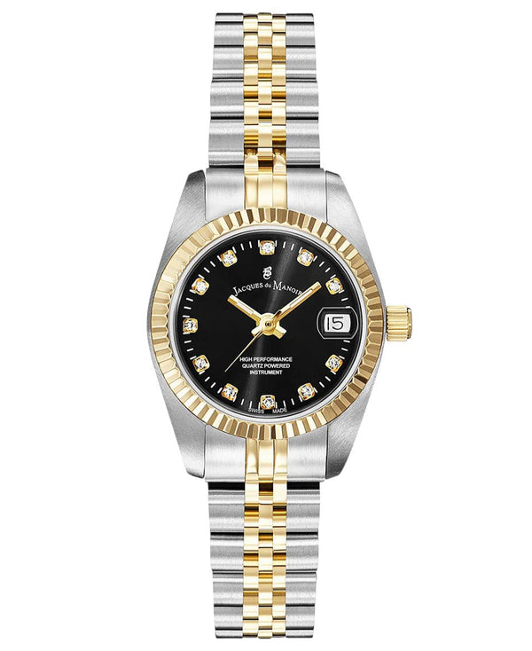 Jacques du Manoir Inspiration Ladies Watch Two Tone Black Dial NRO.20