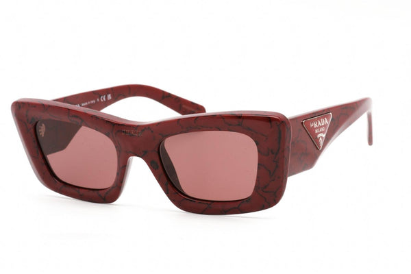 Prada Ladies Sunglasses Red Marble Rectangular PR13ZS-15D08S - WatchStatus Ltd