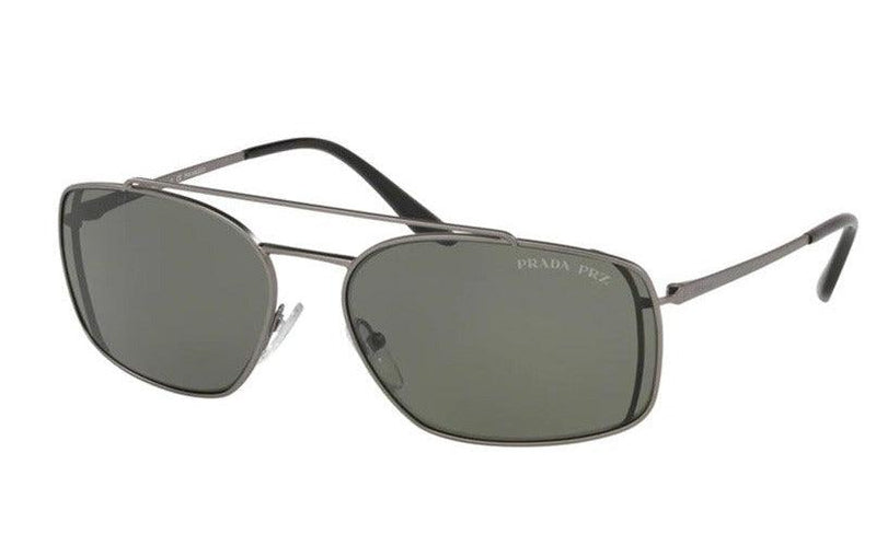 Prada Men's Sunglasses Gunmetal Rectangular Polarised PR64VS-7CQ5X1 - WatchStatus Ltd