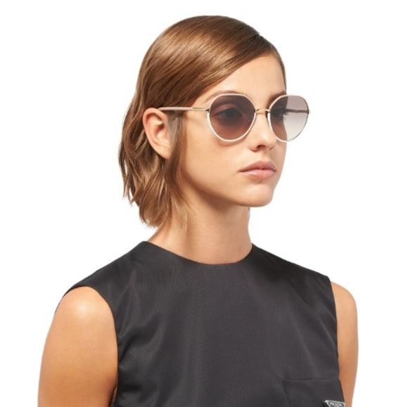 Prada Ladies Sunglasses Ivory Round PR65XS-09G3D0 - WatchStatus Ltd