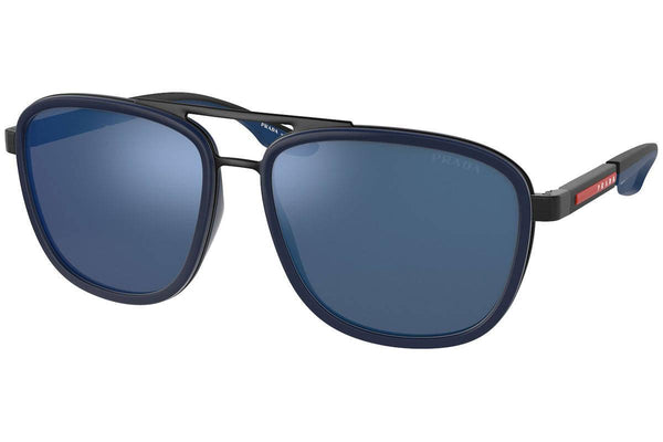 Prada Men's Sunglasses Linea Rossa Blue Mirror Pilot PS50XS-02P04I - WatchStatus Ltd