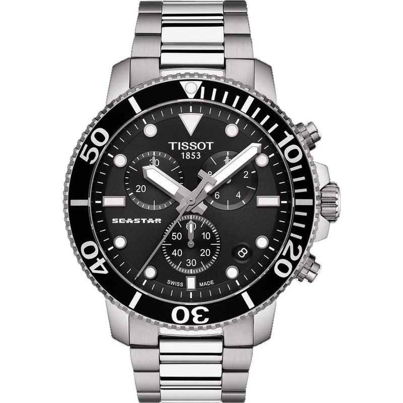 Tissot Seastar Men's Watch Silver / Black T1204171105100 - WatchStatus Ltd