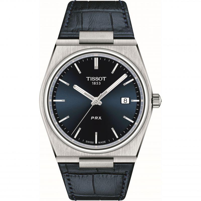 Tissot PRX Men's Blue Leather Watch T1374101604100 - WatchStatus Ltd