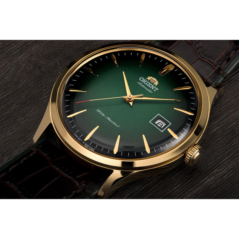 Orient Bambino Men's Watch Green Dial Black Leather TAC08002F0