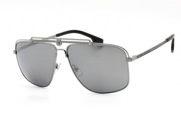 Versace VE2242 Gunmetal Grey Rectangular Sunglasses 1001Z3 - WatchStatus Ltd