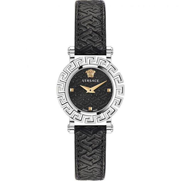 Versace Greca Glam Watch Ladies Black Leather VE2Q00122 - WatchStatus Ltd