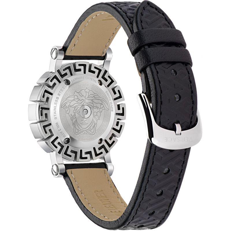 Versace Greca Glam Watch Ladies Black Leather VE2Q00122 - WatchStatus Ltd