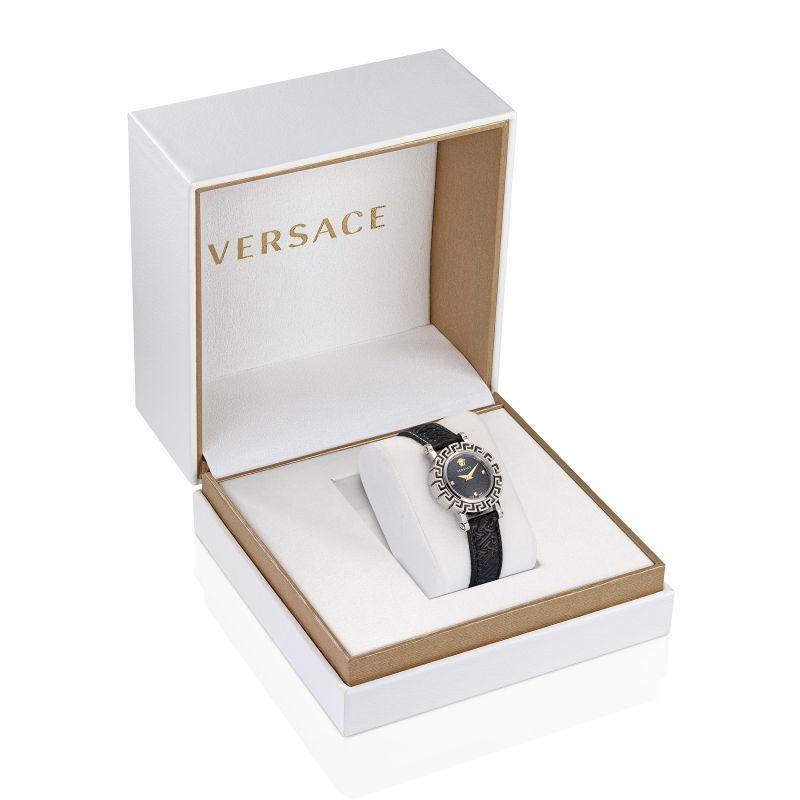 Versace Greca Glam Watch Ladies Black Leather VE2Q00122 - WatchStatus Ltd