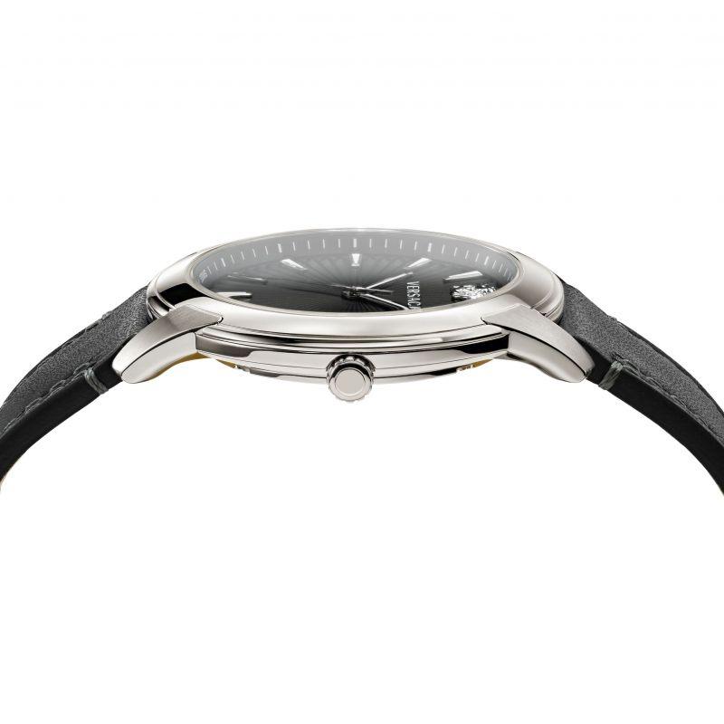 Versace V-Urban Watch Men's Black Leather VELQ00119 - WatchStatus Ltd