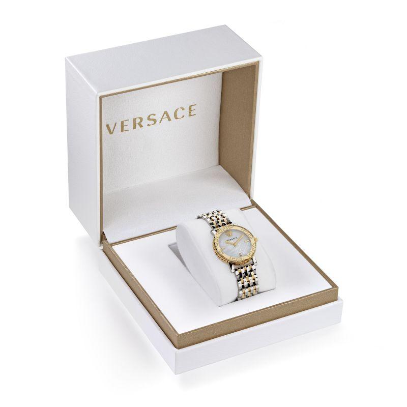 Versace Greca Glass Watch Ladies Silver / Gold VEU300421 - WatchStatus Ltd