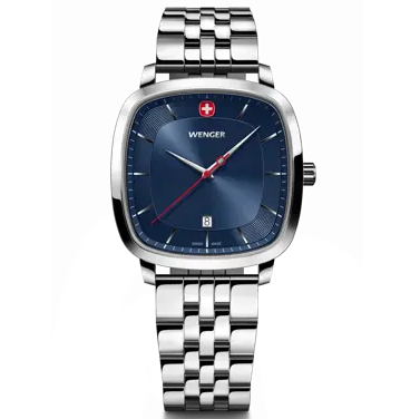 Wenger Vintage Classic Men's Watch Silver Blue 01.1921.103
