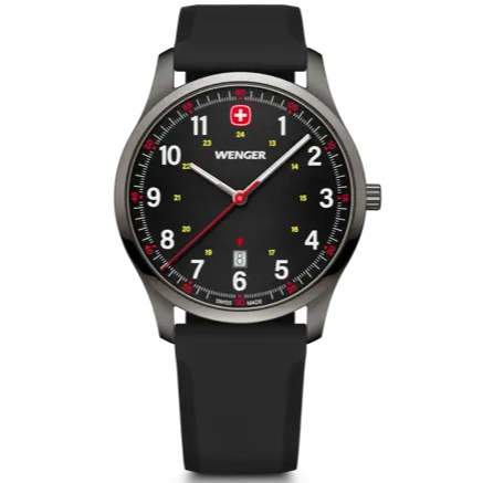 Wenger City Sport Men's Watch Black Ice Silicone Strap 01.1441.135