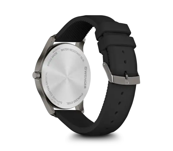 Wenger City Sport Men's Watch Black Ice Silicone Strap 01.1441.135