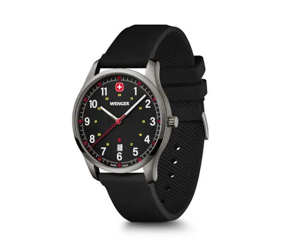 Wenger City Sport Men's Watch Black Ice Silicone Strap 01.1441.135