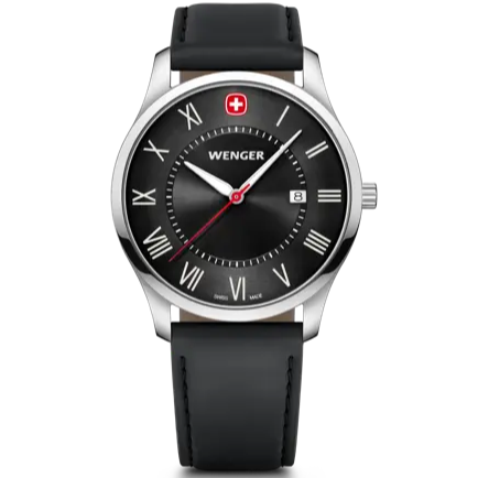 Wenger City Classic Men's Watch Black Leather 01.1441.138