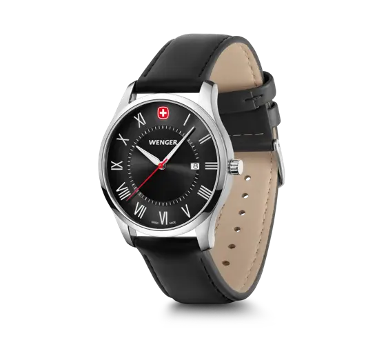 Wenger City Classic Men's Watch Black Leather 01.1441.138