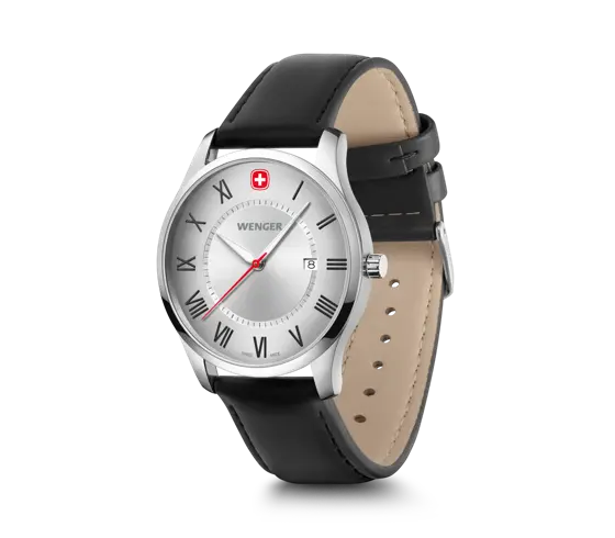Wenger City Classic Men's Watch Silver Leather 01.1441.139