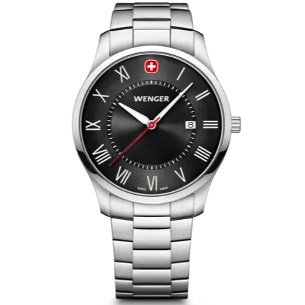 Wenger City Classic Men's Watch Silver Black Dial 01.1441.140