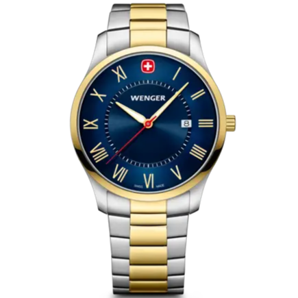 Wenger City Classic Men's Watch Two-Tone Blue Dial 01.1441.141