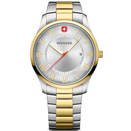 Wenger City Classic Men's Watch Two-Tone Silver Dial 01.1441.143