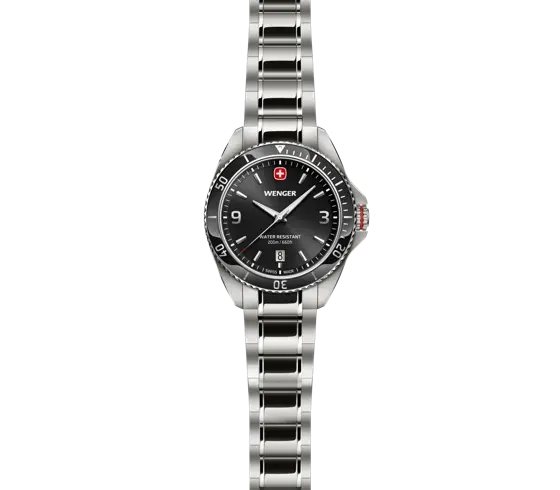 Wenger Executive Men's Watch Black Silver Diver 01.2031.101