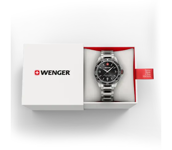 Wenger Executive Men's Watch Black Silver Diver 01.2031.101