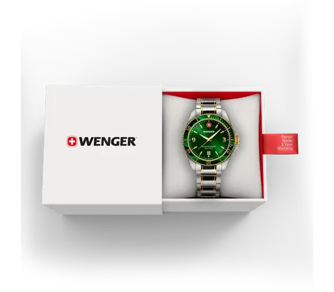 Wenger Executive Men's Watch Silver Green Dial 01.2031.105
