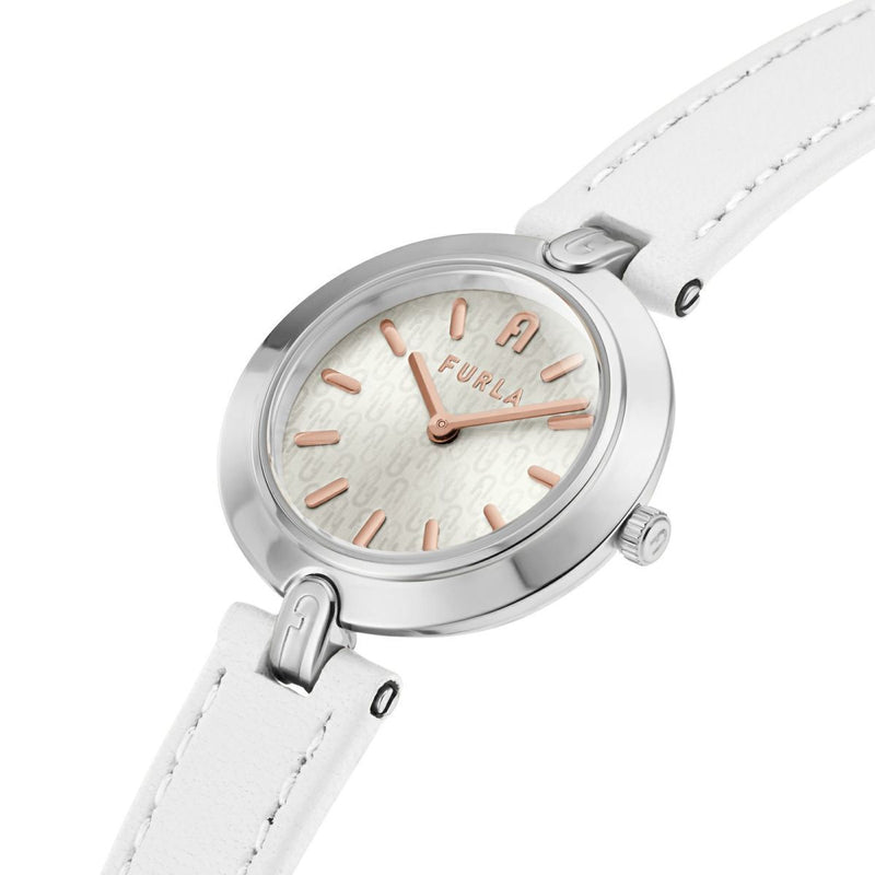 Furla Logo Links Watch Ladies White Leather WW00006001L1