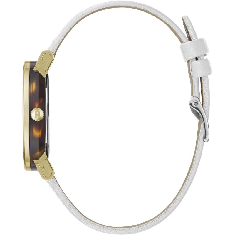 Furla Minimal Watch Ladies Gold / White Leather WW00007006L2