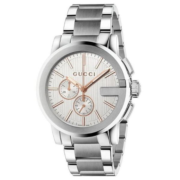 Gucci G-Chrono XL Watch Men's Silver Chronograph YA101201