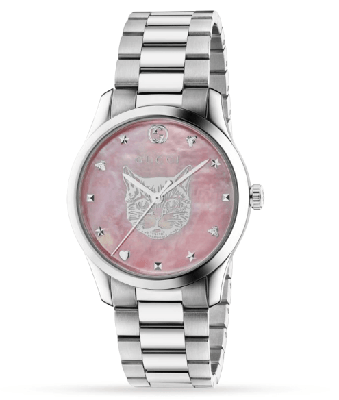 Gucci G-Timeless Watch Mystic Cat Ladies Silver / Pink YA1264166 - WatchStatus Ltd
