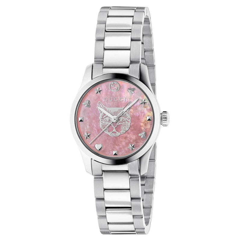 Gucci G-Timeless Ladies Mystic Cat Pink Dial Watch YA1265025 - WatchStatus Ltd