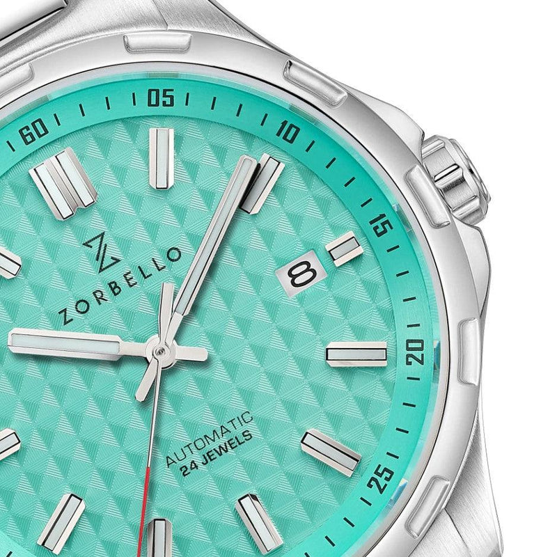 Zorbello M1 Watch Automatic Silver / Tiffany Blue ZBAE003 - WatchStatus Ltd