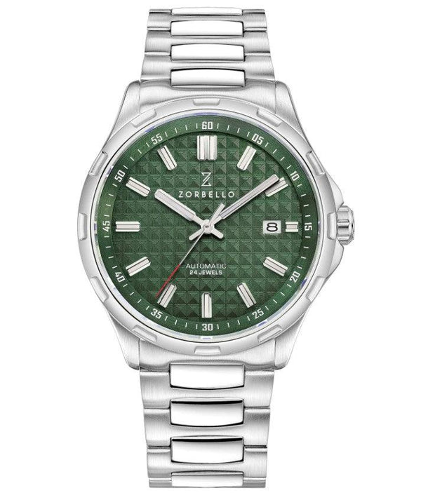 Zorbello M1 Watch Men's Automatic Silver / Green ZBAE005 - WatchStatus Ltd