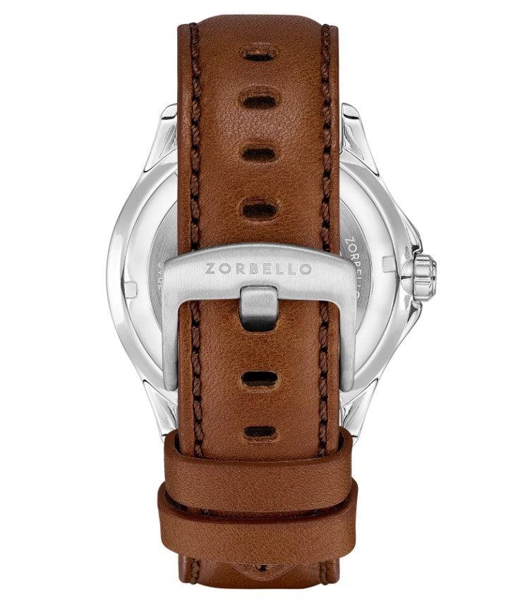 Zorbello G1 GMT Watch Men's Automatic Leather Brown / Red ZBAF003 - WatchStatus Ltd