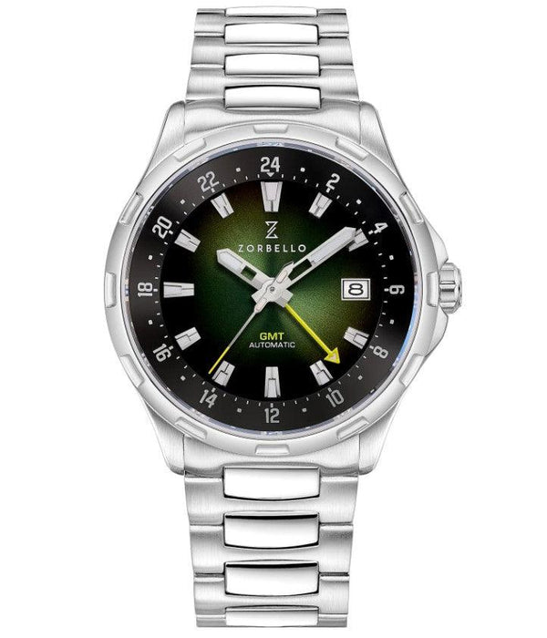 Zorbello G1 GMT Watch Men's Automatic Silver ZBAF006 - WatchStatus Ltd