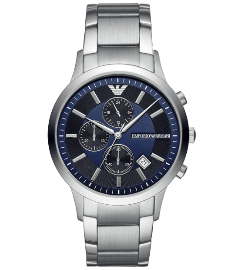 Emporio Armani Renato Men's Blue Dial Chronograph Watch AR11164 - WatchStatus Ltd