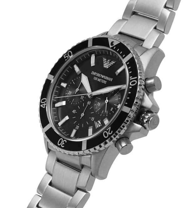 Emporio Armani Diver Men's Black Dial Chronograph Watch AR11360 - WatchStatus Ltd