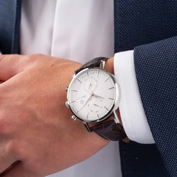 GANT Park Hill Day-Date II Men's Watch White Dial Brown Leather GTG121001