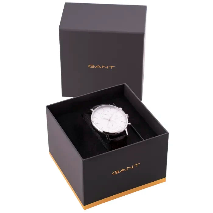 GANT Park Hill Day-Date II Men's Watch White Dial Brown Leather GTG121001