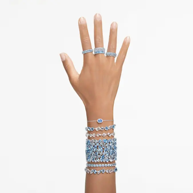 Swarovski Gema Tennis Bracelet Mixed Cut Silver Blue 5666018