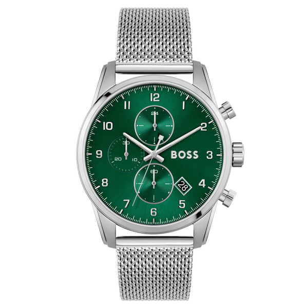 BOSS Skymaster Watch Men's Green Dial Chronograph HB1513938 - WatchStatus Ltd