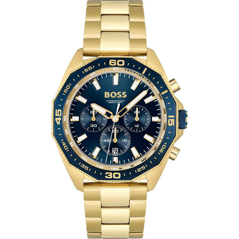 BOSS Energy Watch Men's Gold/Blue Chronograph HB1513973 - WatchStatus Ltd