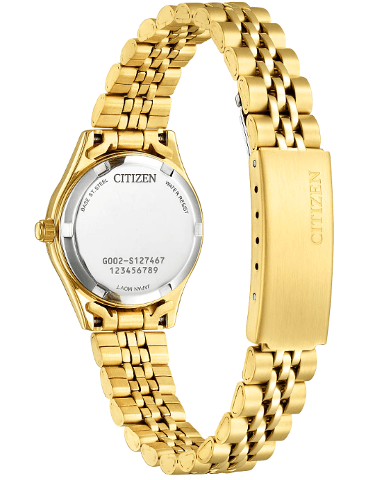 Citizen Ladies Watch Gold Crystal Accent EQ0532-55D - WatchStatus Ltd