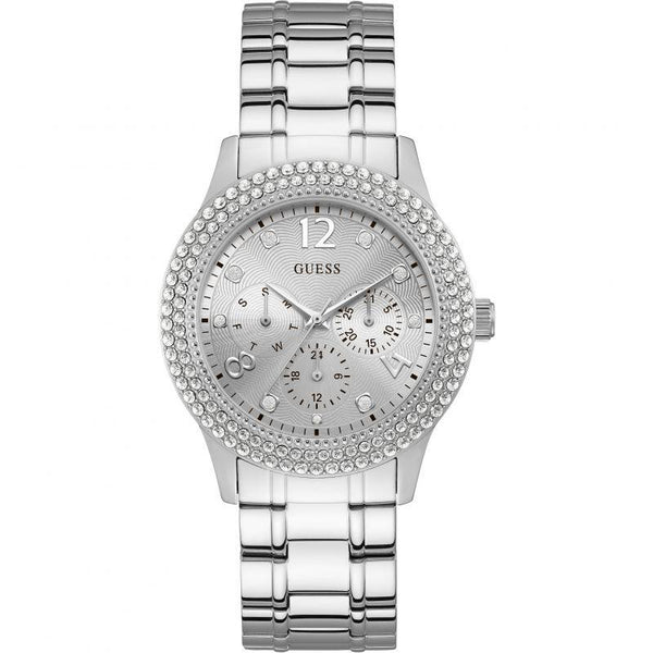 Guess Bedazzle Ladies Silver 40mm Watch W1097L1 - WatchStatus Ltd
