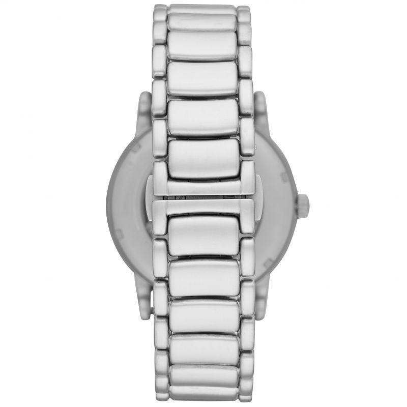 Emporio Armani Luigi Automatic Men's Silver Skeleton Watch AR60021 - WatchStatus Ltd