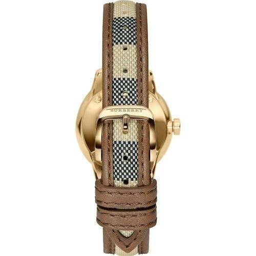 Burberry BU10114 Ladies The Classic Gold / Brown Leather 32mm Swiss Watch - Watches