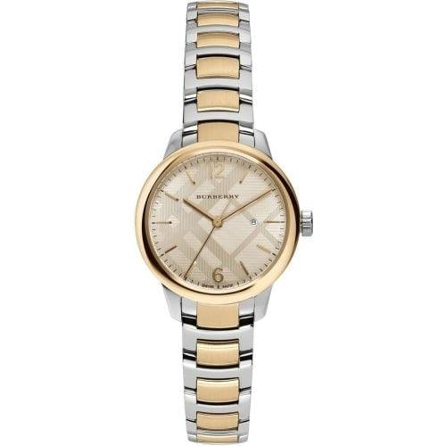 Burberry BU10118 Ladies The Classic Silver / Gold 32mm Swiss Watch - Watches