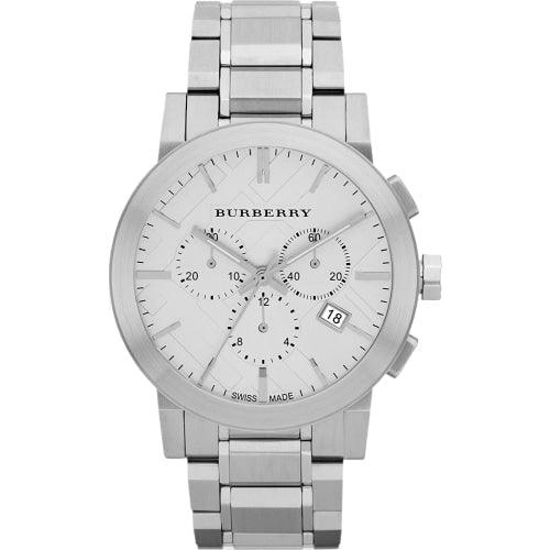 Burberry BU9350 Men’s The City Silver Chronograph 42mm Swiss Watch - Watches